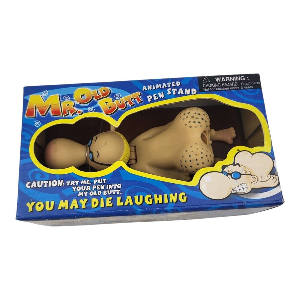 Vintage Mr. Old Butt Animated Pen Stand Party Gag Gift For Adults 2004